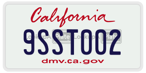 9SST002  license plate in CA