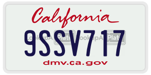 9SSV717 license plate in California