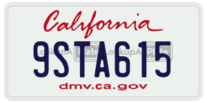 9STA615 license plate in California