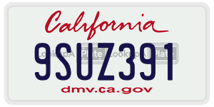9SUZ391 license plate in California