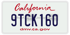 9TCK160  license plate in CA