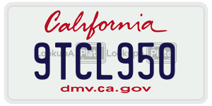 9TCL950  license plate in CA