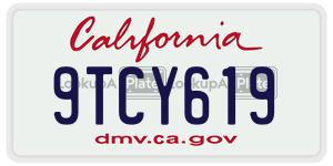 9TCY619 license plate in California
