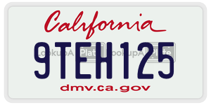 9TEH125 license plate in California