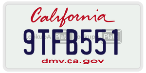 9TFB551  license plate in CA
