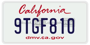 9TGF810 license plate in California