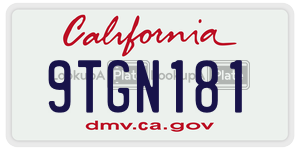 9TGN181 license plate in California
