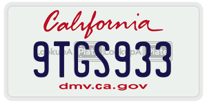 9TGS933  license plate in CA