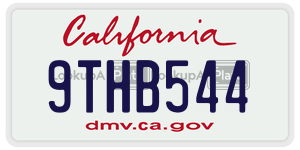9THB544 license plate in California