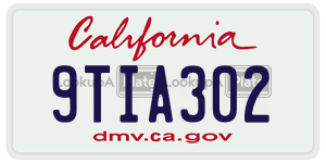 9TIA302  license plate in CA
