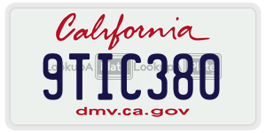 9TIC380 license plate in California