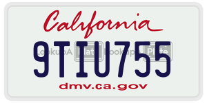 9TIU755  license plate in CA