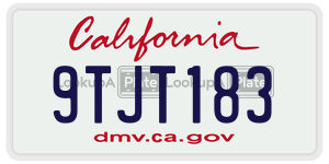9TJT183 license plate in California
