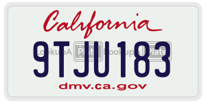 9TJU183 license plate in California