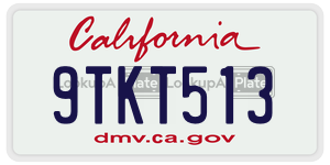 9TKT513 license plate in California