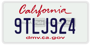 9TLJ924  license plate in CA