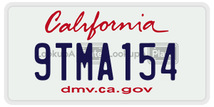 9TMA154  license plate in CA