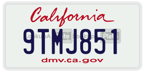 9TMJ851  license plate in CA
