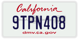 9TPN408 license plate in California