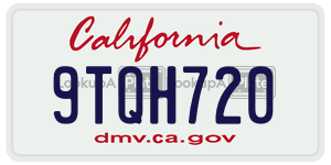 9TQH720 license plate in California
