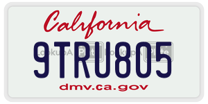 9TRU805 license plate in California