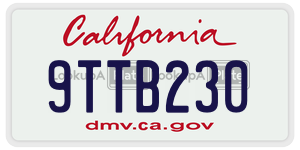 9TTB230 license plate in California