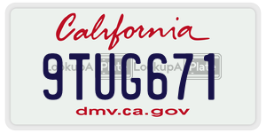 9TUG671 license plate in California