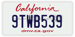 9TWB539  license plate in CA