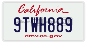 9TWH889  license plate in CA