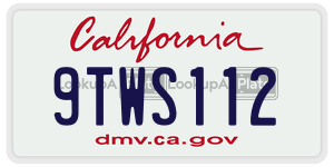 9TWS112  license plate in CA