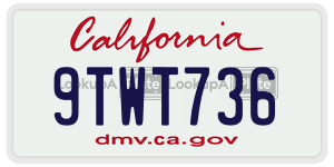 9TWT736 license plate in California