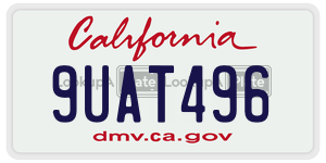 9UAT496  license plate in CA