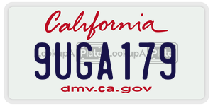 9UGA179 license plate in California