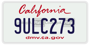 9ULC273  license plate in CA