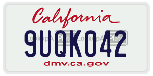 9UQK042  license plate in CA