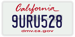 9URU528 license plate in California