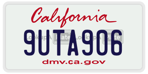 9UTA906  license plate in CA