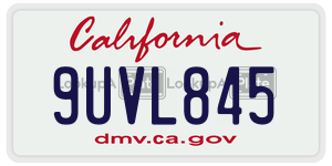 9UVL845  license plate in CA