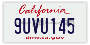 9UVU145  license plate in CA