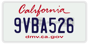 9VBA526  license plate in CA
