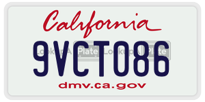 9VCT086  license plate in CA