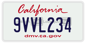 9VVL234  license plate in CA