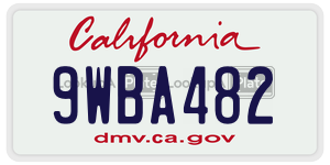 9WBA482  license plate in CA