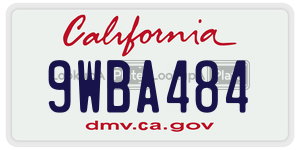 9WBA484  license plate in CA
