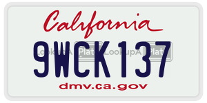 9WCK137 license plate in California