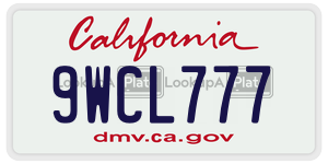 9WCL777  license plate in CA
