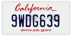 9WDG639 license plate in California