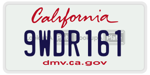 9WDR161  license plate in CA