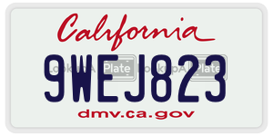 9WEJ823 license plate in California