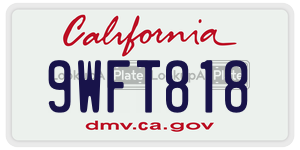 9WFT818 license plate in California